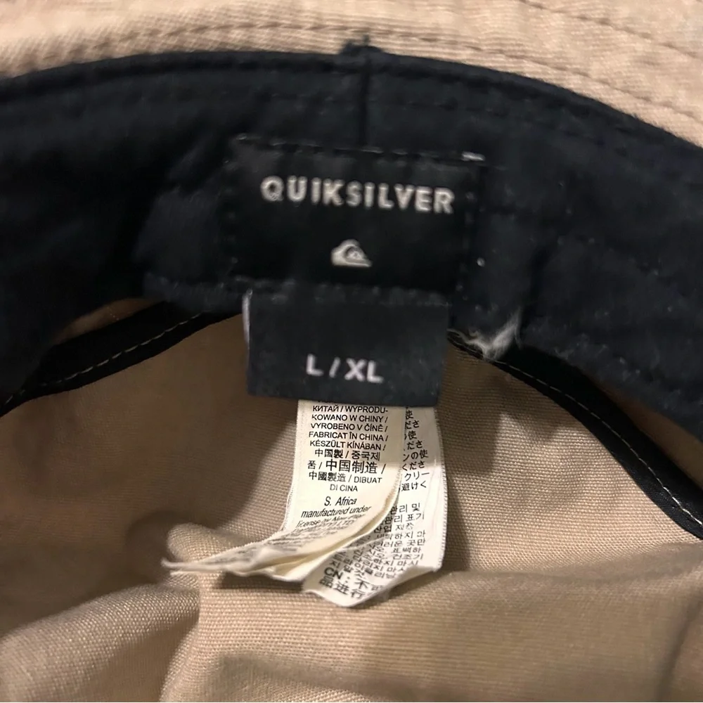 Quicksilver Bonnie Hat  Khaki Wide Brim Outdoor Sun Protection Mens